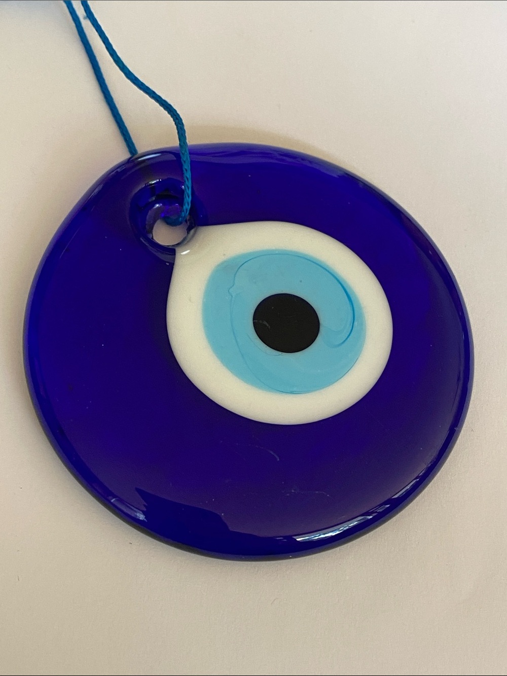 Evil eye 🧿 cobalt blue glass wall hanging art